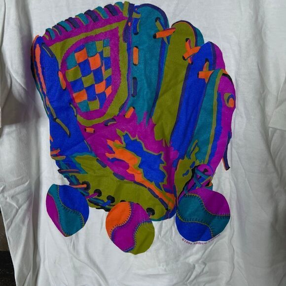 VTG 1994 Baseball Art T Shirt USA Large - Picture 2 of 4